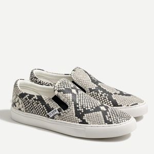 J crew road trip snakeskin embossed sneakers